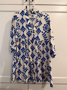 Zara | Dresses | Zara Metallic Thread Printed Dress | Poshmark